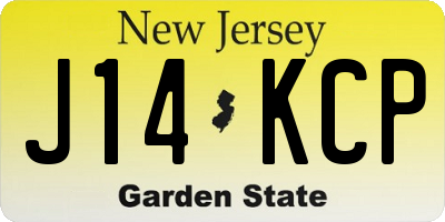NJ license plate J14KCP