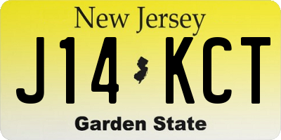 NJ license plate J14KCT