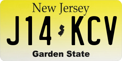 NJ license plate J14KCV