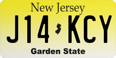 NJ license plate J14KCY