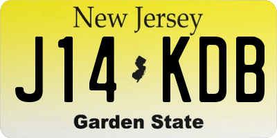 NJ license plate J14KDB