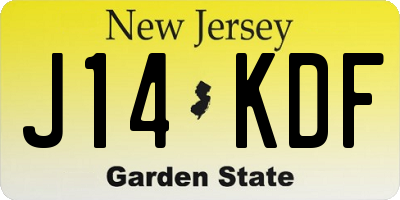 NJ license plate J14KDF