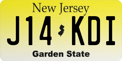 NJ license plate J14KDI