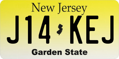 NJ license plate J14KEJ