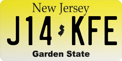 NJ license plate J14KFE