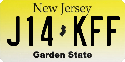 NJ license plate J14KFF