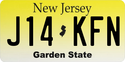 NJ license plate J14KFN