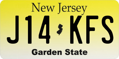 NJ license plate J14KFS