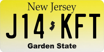 NJ license plate J14KFT