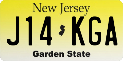 NJ license plate J14KGA