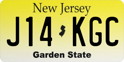 NJ license plate J14KGC