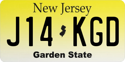NJ license plate J14KGD
