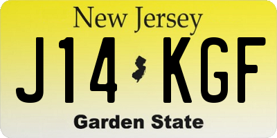 NJ license plate J14KGF