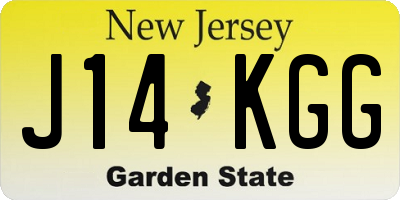 NJ license plate J14KGG