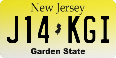 NJ license plate J14KGI