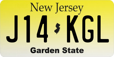NJ license plate J14KGL