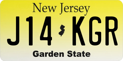 NJ license plate J14KGR