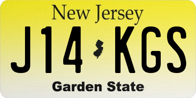 NJ license plate J14KGS