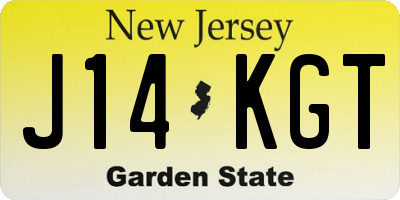 NJ license plate J14KGT
