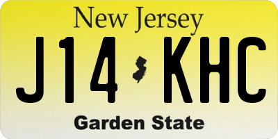 NJ license plate J14KHC