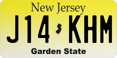 NJ license plate J14KHM