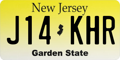 NJ license plate J14KHR