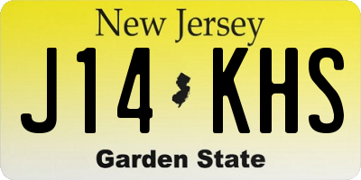NJ license plate J14KHS