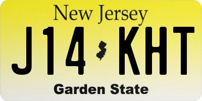NJ license plate J14KHT