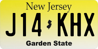 NJ license plate J14KHX