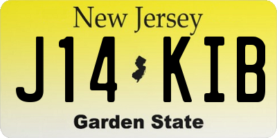 NJ license plate J14KIB