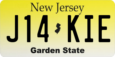NJ license plate J14KIE