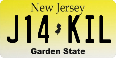 NJ license plate J14KIL