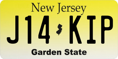NJ license plate J14KIP