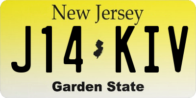NJ license plate J14KIV