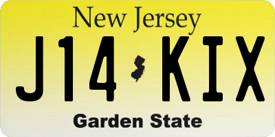 NJ license plate J14KIX