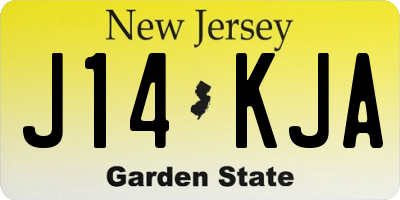 NJ license plate J14KJA