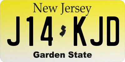 NJ license plate J14KJD