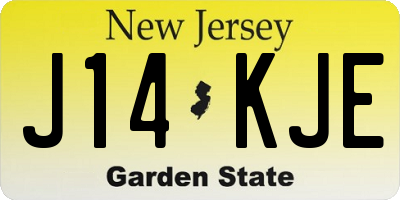 NJ license plate J14KJE