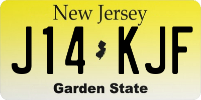NJ license plate J14KJF