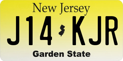 NJ license plate J14KJR