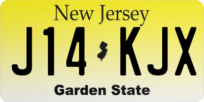 NJ license plate J14KJX