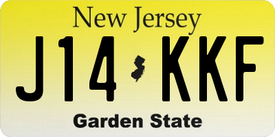 NJ license plate J14KKF