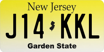NJ license plate J14KKL