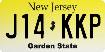 NJ license plate J14KKP