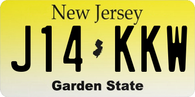 NJ license plate J14KKW