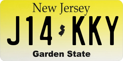 NJ license plate J14KKY