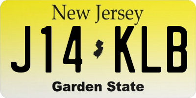 NJ license plate J14KLB