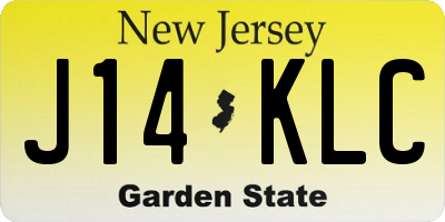 NJ license plate J14KLC