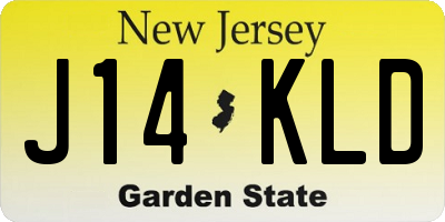 NJ license plate J14KLD