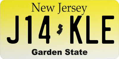 NJ license plate J14KLE
